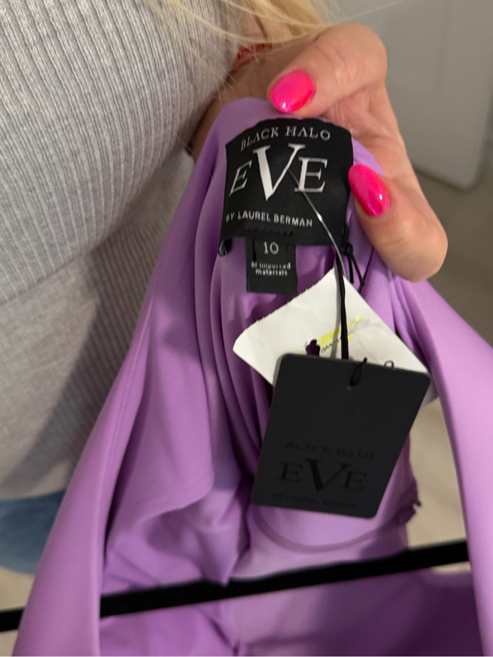 Black Halo Lilac Scoop-Neck Draped Maxi Dress - Picture 5 of 5